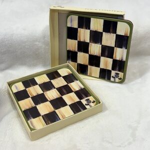 Mackenzie-Childs Four Coasters Courtly Checks